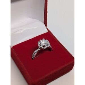 Beautiful 1ct White Gold Plated Adjustable Size 7-12 Moissanite Wedding Ring
